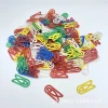 Creative irregular-shaped all-plastic paper clips, paper clips, colorful bone fish-shaped fixed pins, office bookmarks and folders Specification image